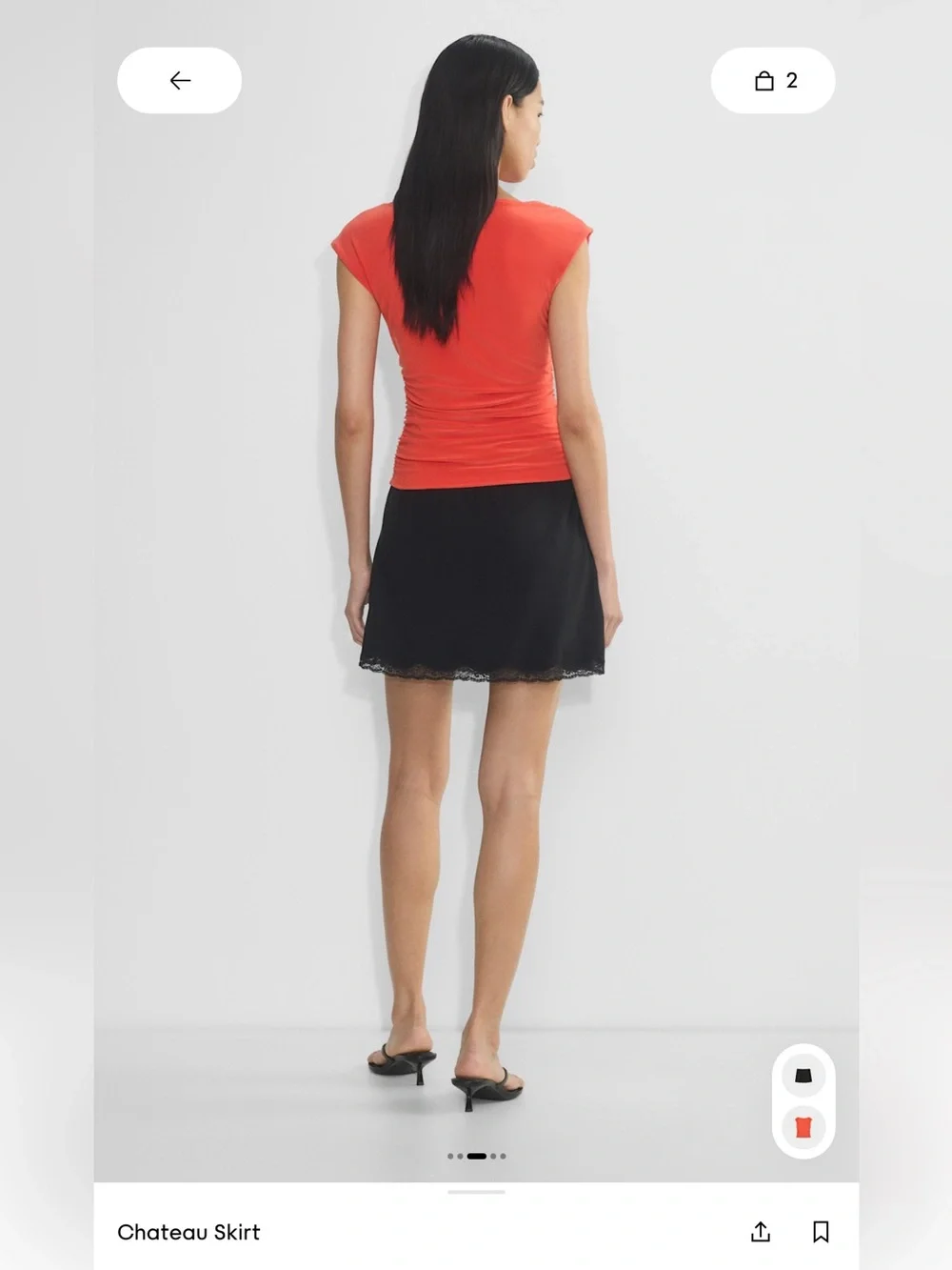 Aritzia Black Lace-Trim Mini Skirt Size XXS NWT